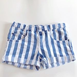 Forever 21 Denim Striped Shorts